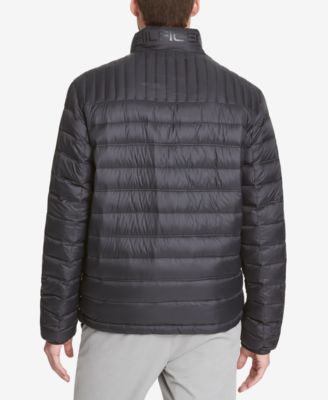 tommy hilfiger men's down quilted packable logo jacket