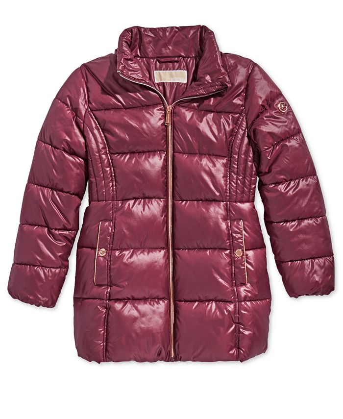 Michael Kors Toddler Girls Hooded Puffer Stadium Coat with FauxFur Trim & Reviews Coats