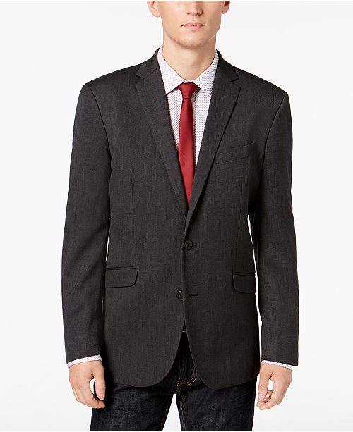 Kenneth Cole Reaction Men's Slim-Fit Black & Charcoal Tic Sport Coat, Online Only