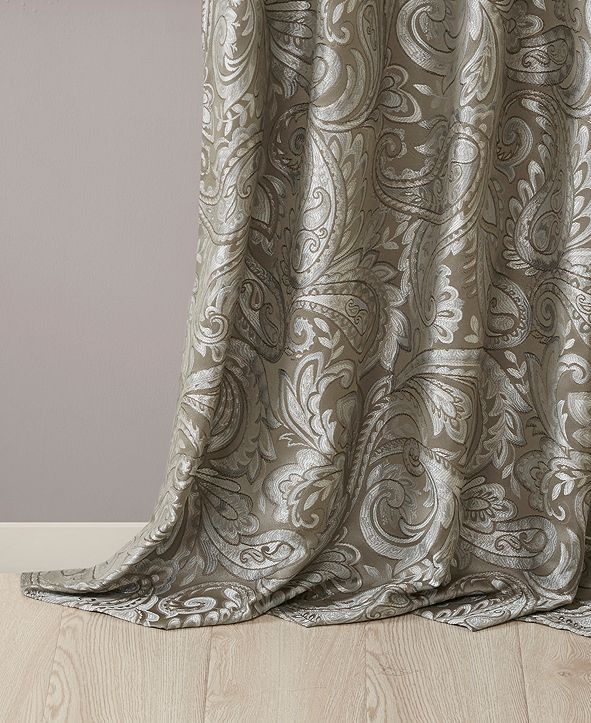 Madison Park Aubrey Paisley 50" x 108" Faux Silk Curtain Set & Reviews