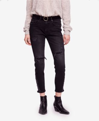 free people ripped high waist skinny jeans