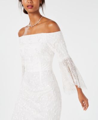 macy's white off the shoulder dress