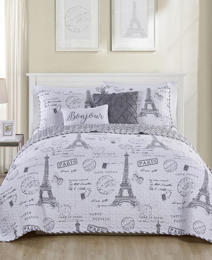 Vcny Home Paris Night Reversible 5 Pc Queen Quilt Set Reviews Bedding Collections Bed Bath Macy S 2020 popular 1 trends in home & garden, lights & lighting, home improvement, jewelry & accessories with bed eiffel tower and 1. night reversible 5 pc queen quilt set