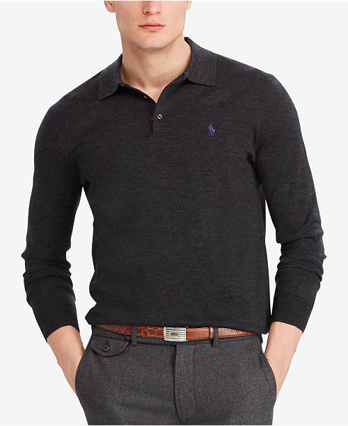 Polo Ralph Lauren Men S Hybrid Merino Blend Polo Sweater Reviews Sweaters Men Macy S