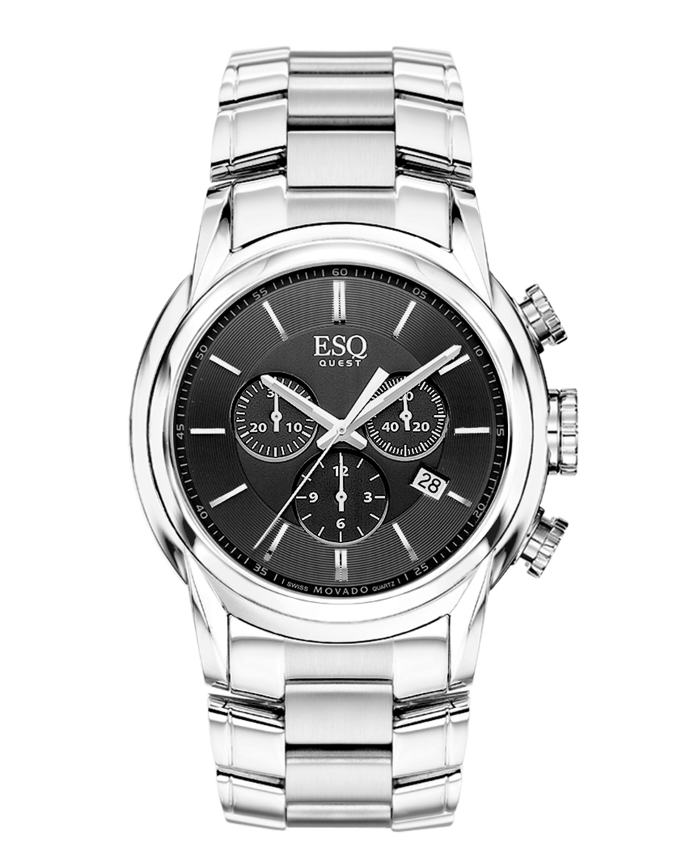 ESQ by Movado Watch, Mens Swiss Chronograph Quest Stainless Steel 