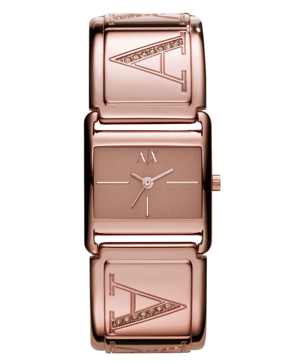 Armani Exchange Watch, Womens Rose Gold Tone Stainless Steel