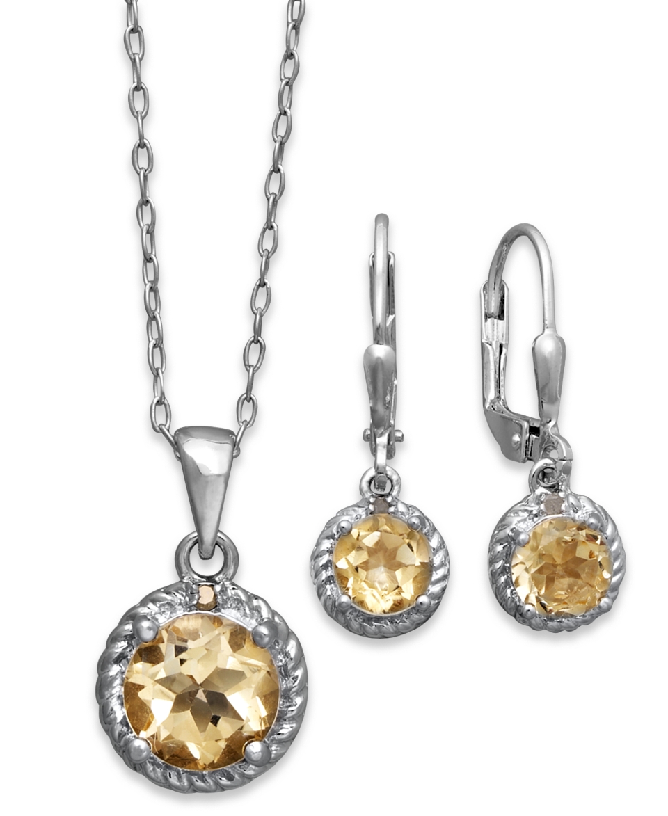 Victoria Townsend Sterling Silver Jewelry Set, Citrine (3 ct. t.w