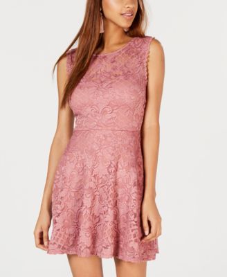 macy's pink lace dress