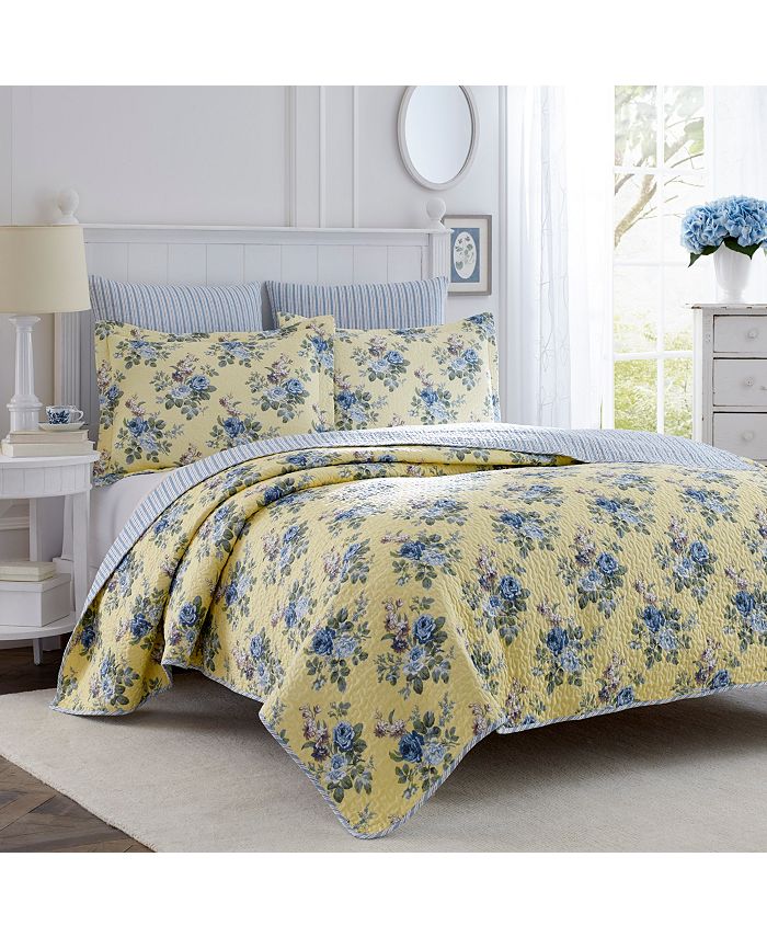 Laura Ashley King Linley Yellow Quilt Set Reviews Quilts Bedspreads Bed Bath Macy S Cushion firm king mattress in closeout designer fabrics features latex lumbar & a wrapped coil system for spinal alignment & pressure relief. king linley yellow quilt set
