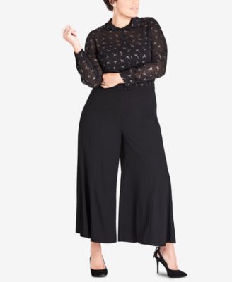 macys plus size wide leg pants