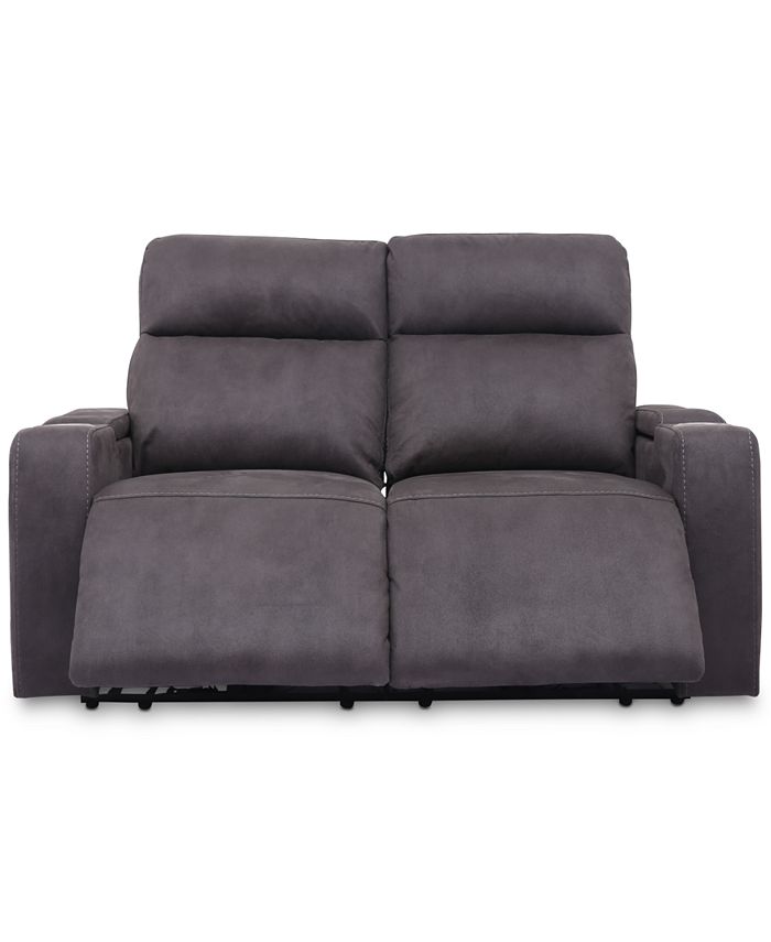 Oaklyn 61 Fabric Loveseat With 2 Power, Macy S Oaklyn 84 Leather Sofa With Power Recliners