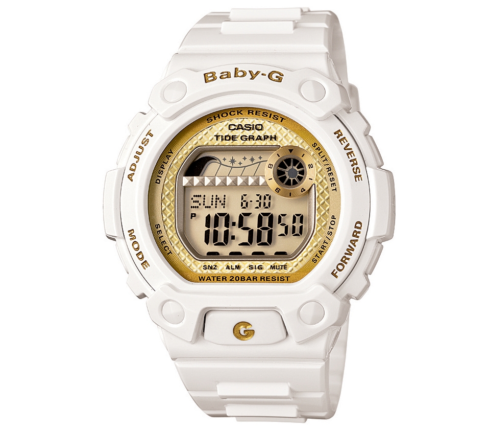 Baby G Watch, Womens Digital BLX Series White Resin Strap BLX100 7B