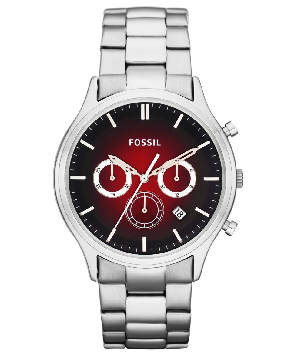 Fossil Watch, Mens Chronograph Dress Stainless Steel Bracelet 41mm