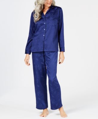 brushed back satin pajamas plus size