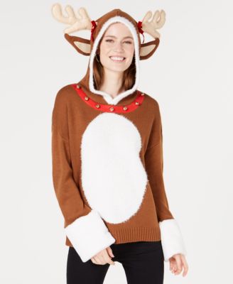 reindeer hooded sweater