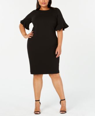 plus size ruffle sleeve dress