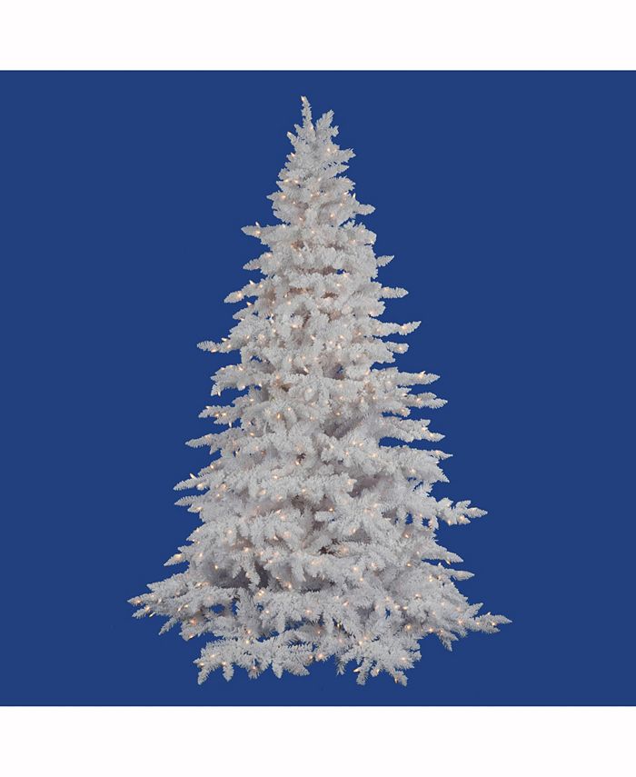 Vickerman 7 5 Ft Flocked White Spruce Artificial Christmas Tree With 850 Clear Lights Reviews Shop All Holiday Home Macy S Pre lit christmas tree xmas fibre optic led lights star 3ft 4ft 5ft 6ft 7ft 8ft. macy s