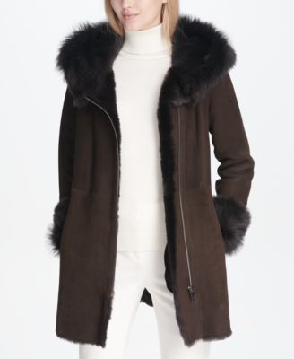 calvin klein shearling jacket