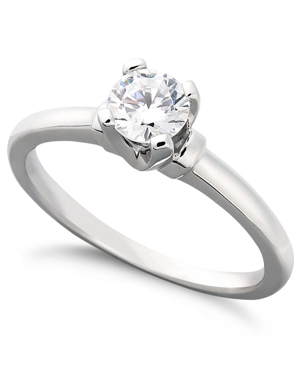 Juliet Diamond Ring, 14k White Gold Certified Diamond Solitaire Ring