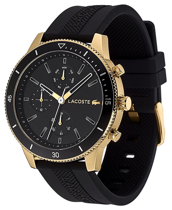 Lacoste Men's Chronograph Key West Black Rubber Strap Watch 44mm