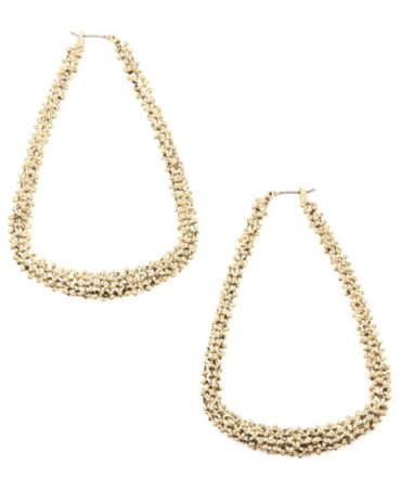 RACHEL Rachel Roy Earrings, Gold-Tone Teardrop Hoop Earrings - Jewelry ...