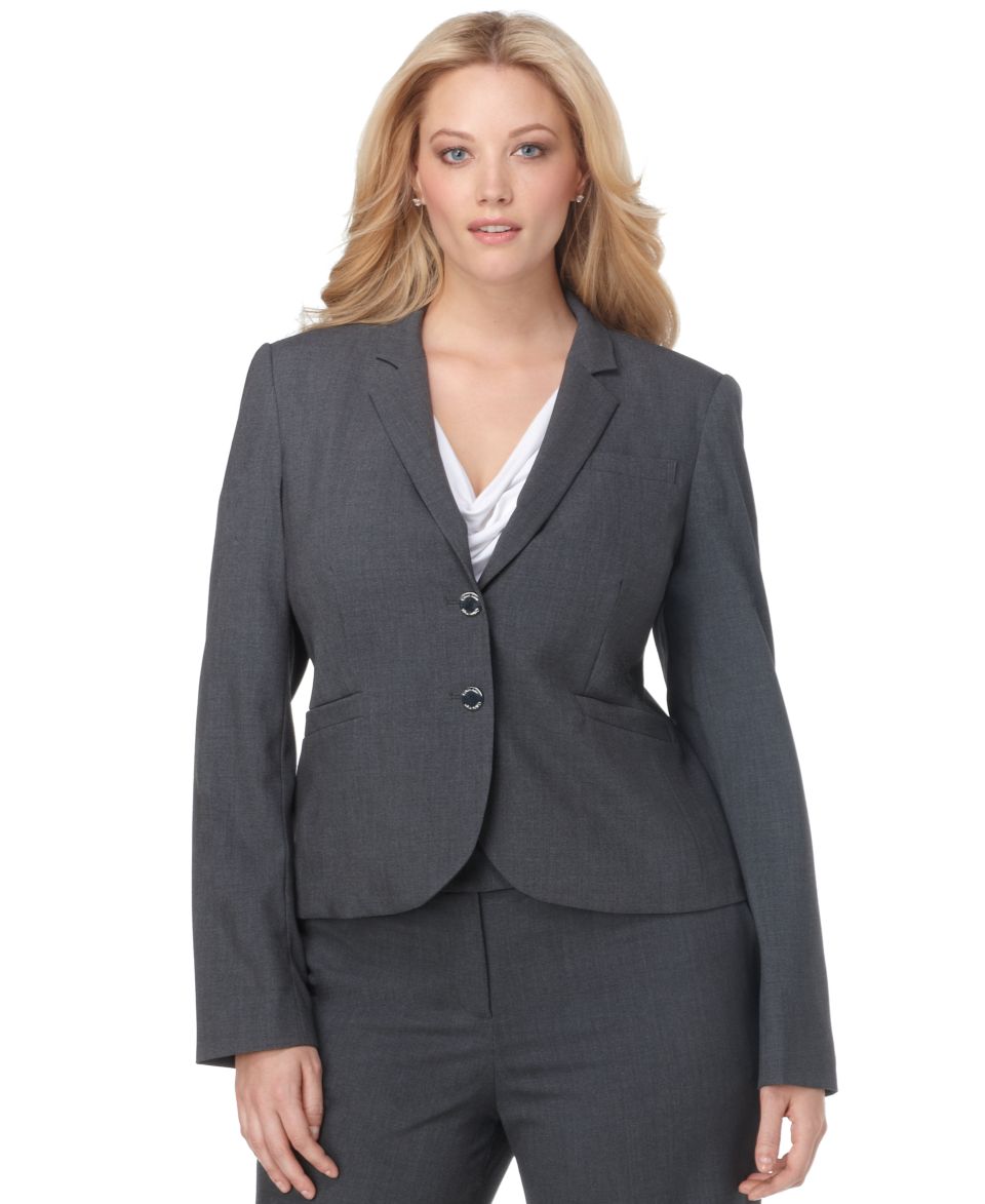 Calvin Klein Plus Size Jacket, Notched Collar Welt Pocket