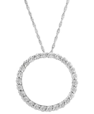 Diamond Open Circle Pendant Necklace 