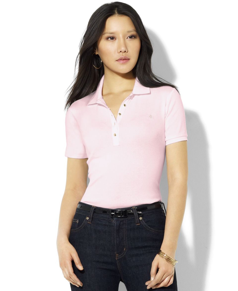 Lauren by Ralph Lauren Petite Top, Short Sleeve Polo   Womens Petite