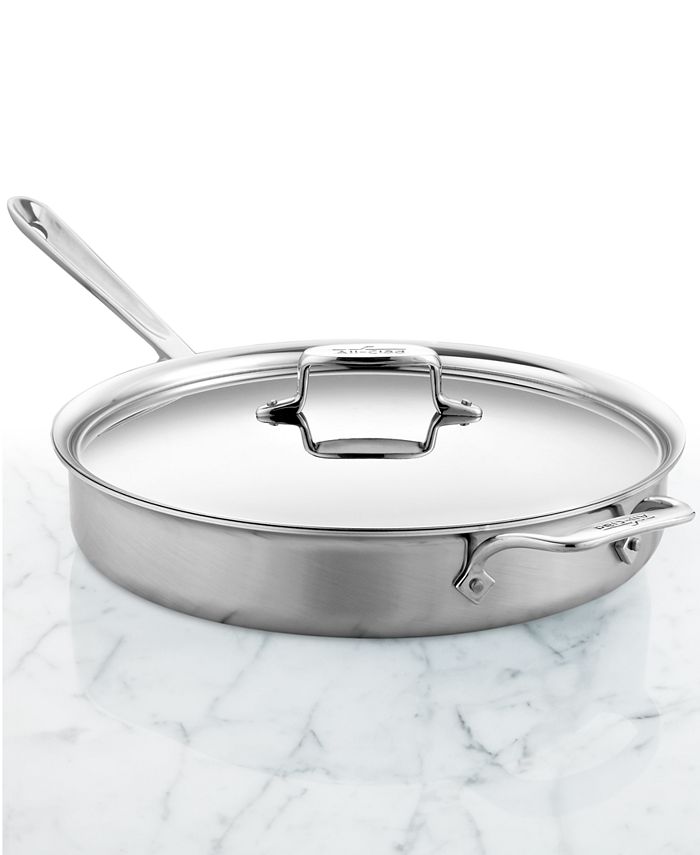 All-Clad D5 Brushed Stainless Steel 6 Qt. Covered Saute Pan & Reviews