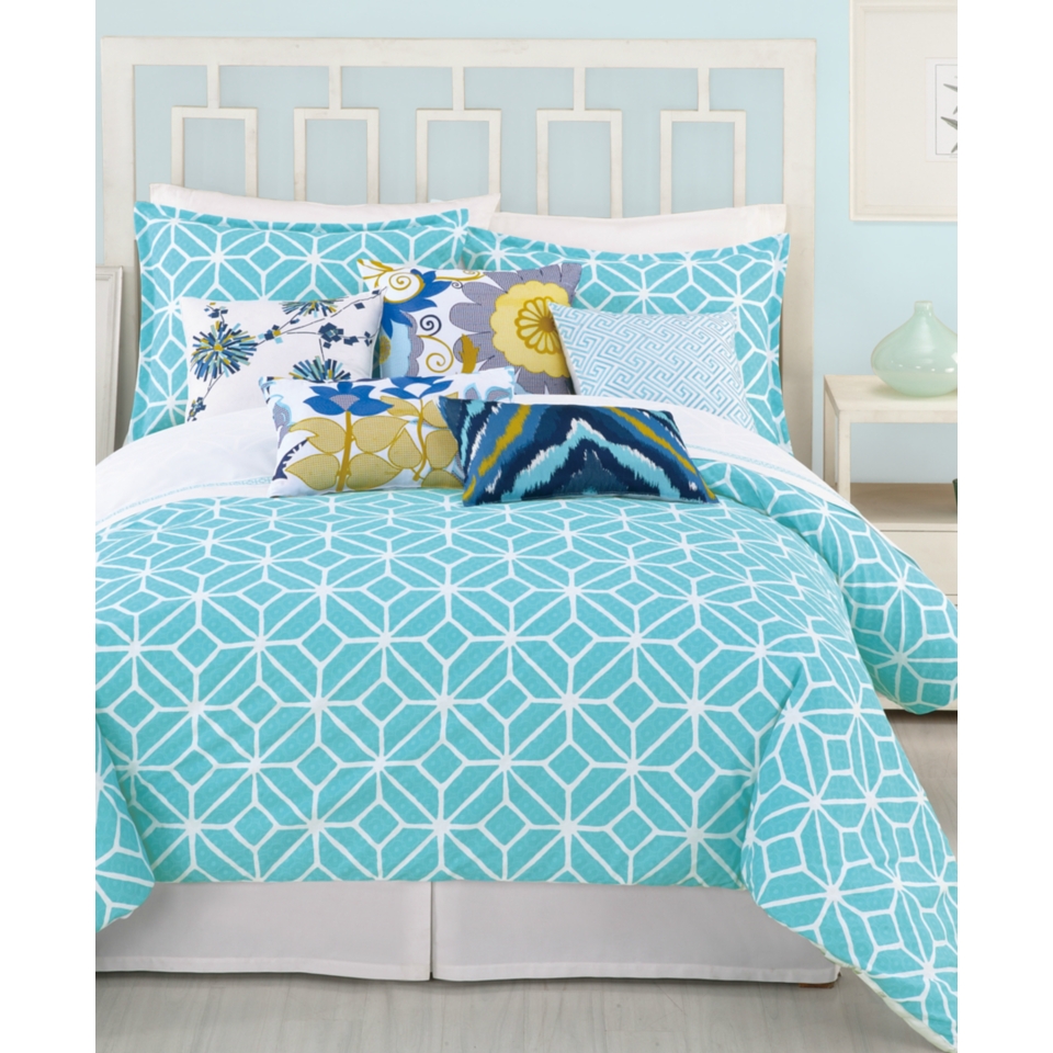 Trina Turk Bedding, Trellis Turquoise Full/Queen Comforter Set