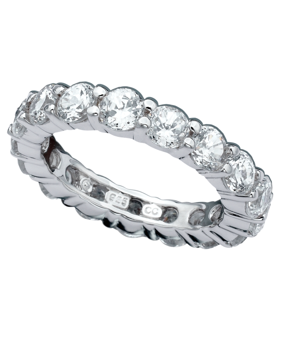 CRISLU Ring, Platinum Over Sterling Silver Cubic Zirconia Eternity