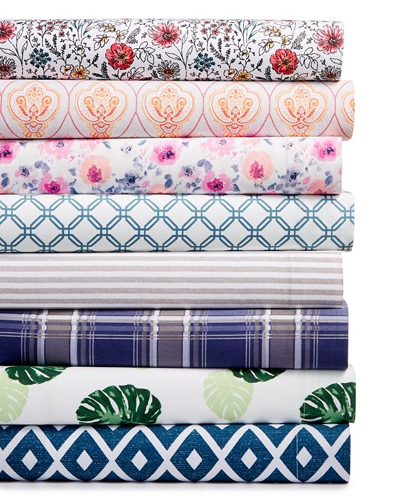 Sanders Printed Microfiber Twin 3Pc Sheet Set, Created for Macy's