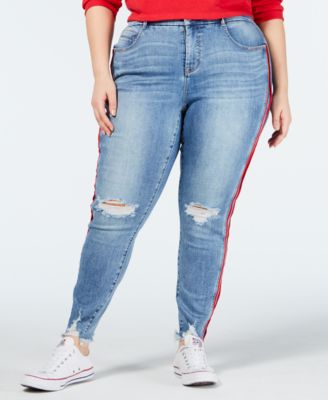 plus size jeans with side stripe