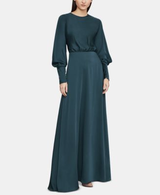 bcbg satin draped back maxi dress