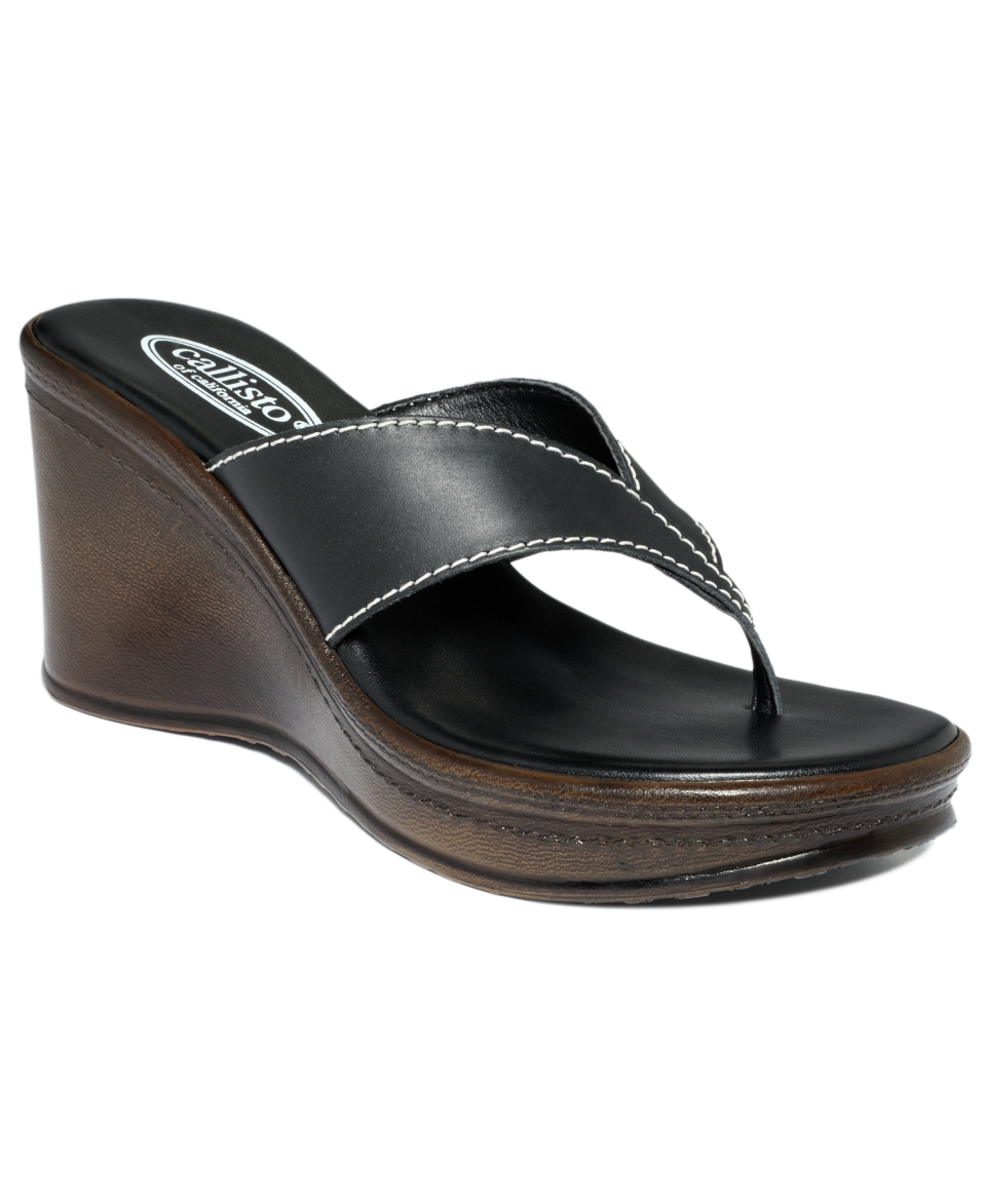 Callisto Shoes, Evonna Wedge Sandals