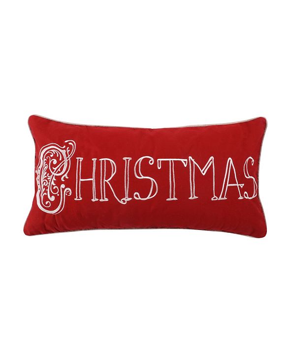 Levtex Home Noelle Christmas Embroidered Pillow & Reviews Pillows Bed & Bath Macy's