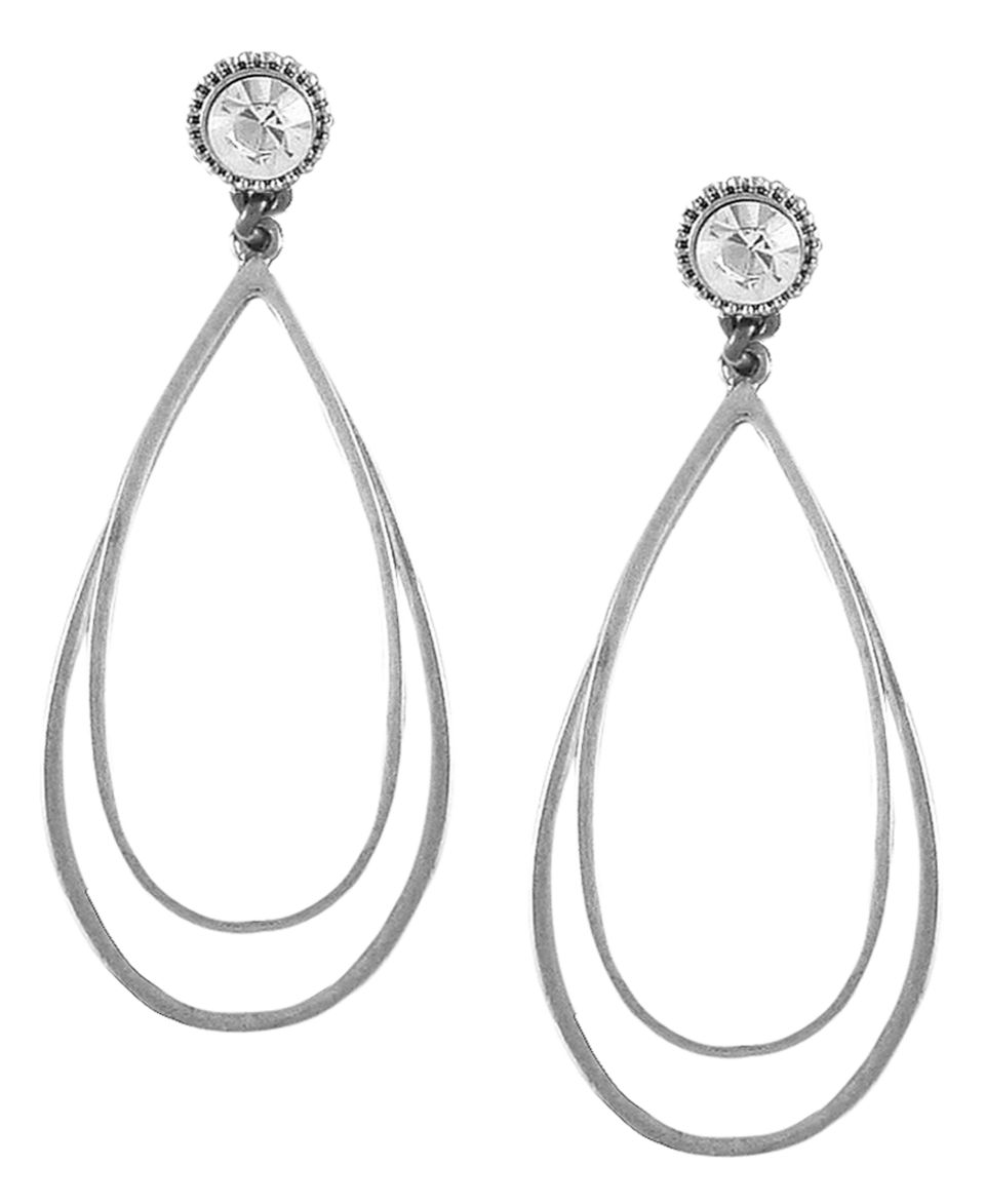 Jessica Simpson Earrings, Glass Post Teardrop Earrings