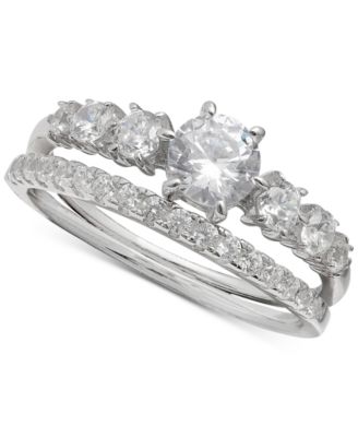 Sterling Silver And Cubic Zirconia Wedding Ring Sets Outlet Store 