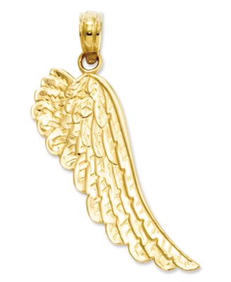 Macy's 14k Gold Charm, Angel Wing Charm 