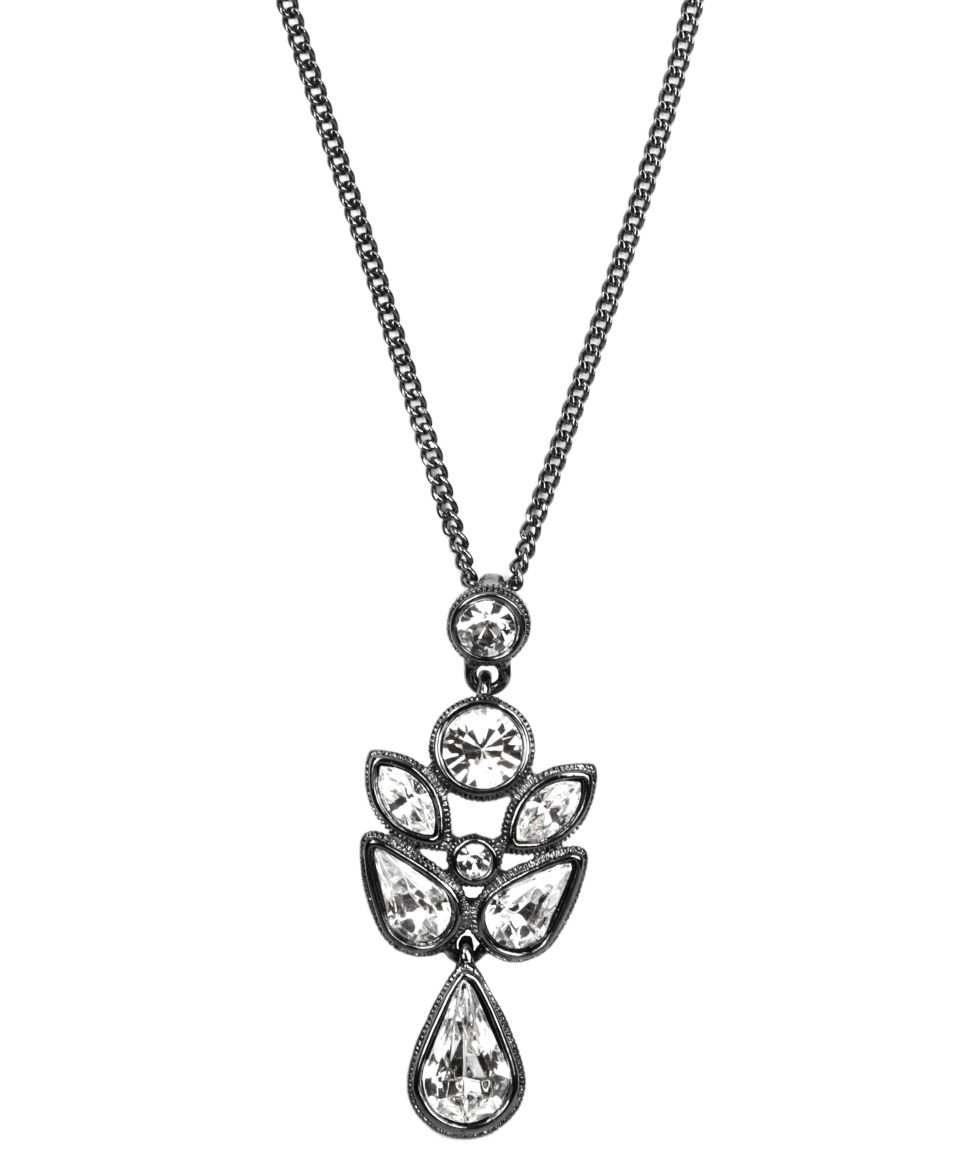 Givenchy Necklace, Hematite Glass Stone Pendant