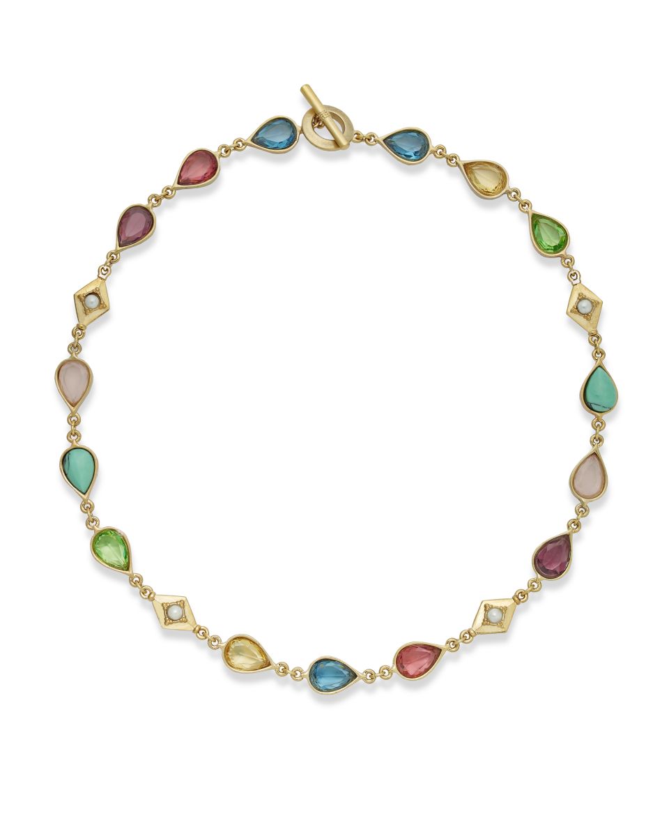 Lauren Ralph Lauren Necklace, 14k Gold Plated Multicolor Bead Necklace