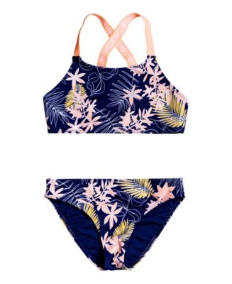 Roxy Girls Bikini Point Crop Top Bikini Set & Reviews - Swimwear - Kids ...