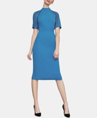 bcbg lace inset dress