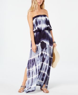 strapless tie dye maxi dress