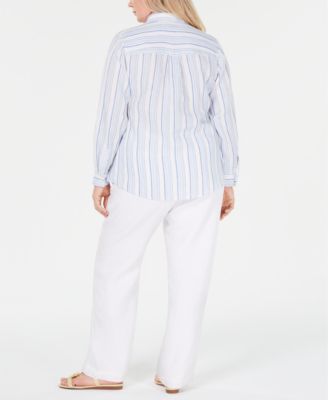 macys plus size white pants