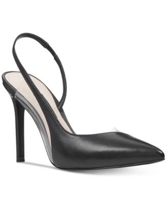 nine west black and white heels