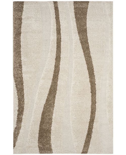 Safavieh Shag Cream And Dark Brown 6 X 9 Area Rug Reviews Rugs Macy S