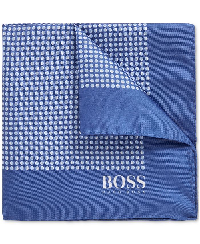 Hugo Boss BOSS Men's Italian-Made Patterned Silk Pocket Square ...