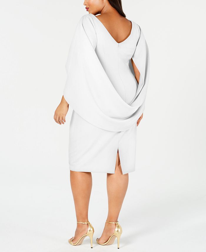 Betsy & Adam Plus Size Ruched Cape Dress & Reviews - Dresses - Women - Macy's