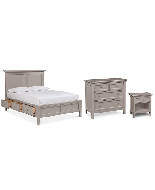 Furniture Sanibel Storage Bedroom Furniture 3 Pc Set Full Bed Nightstand And Bachelor S Chest Created For Macy S Reviews Furniture Macy S